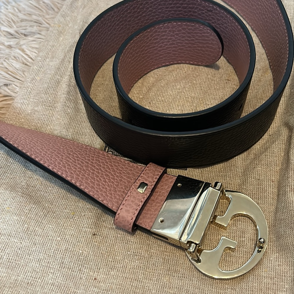 Authentic GUCCI pink and black reversible belt (44).  No box. Made in Italy. - Picture 7 of 10